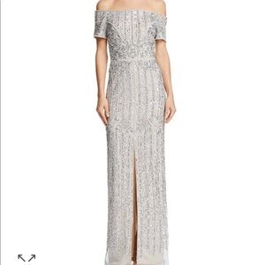 Adrianna Papell Embellished Off-the-shoulder Dress